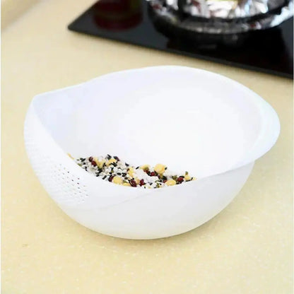 Multi-Functional Kitchen Drain Basket Basin, Dual Layer Colander Strainer for Rice Fruits Vegetables Household Food Washing Tool
