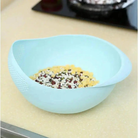 Multi-Functional Kitchen Drain Basket Basin, Dual Layer Colander Strainer for Rice Fruits Vegetables Household Food Washing Tool