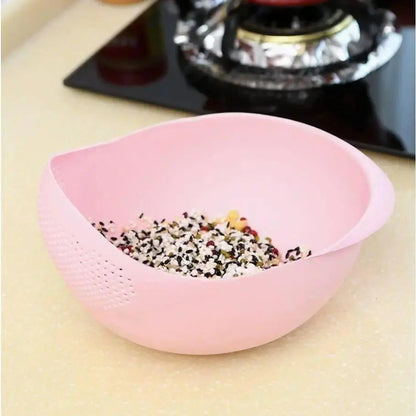 Multi-Functional Kitchen Drain Basket Basin, Dual Layer Colander Strainer for Rice Fruits Vegetables Household Food Washing Tool
